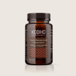 Trans-Resveratrol + Quercetina Kobho - Antienvejecimiento | Farmacia Lisboa