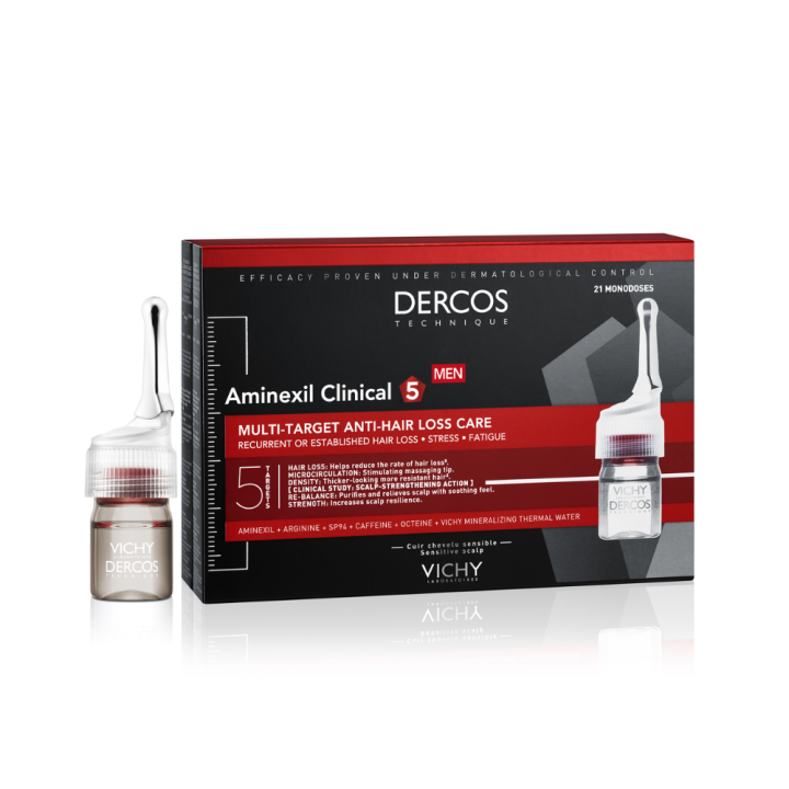 Comprar Vichy Dercos Technique Aminexil Clinical 5 Hombre (21 ampollas