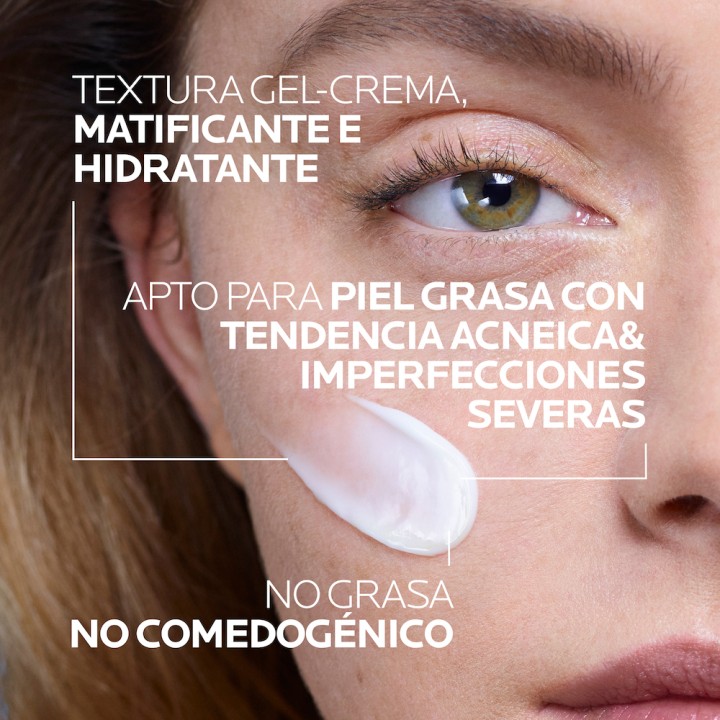 effaclar  duo+M textura crema hidratante matificante. Apto para piel grasa con imperfecciones severas