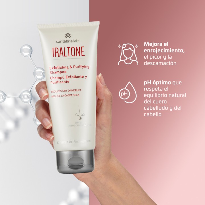 Iraltone Champú Exfoliante y Purificante 200ml - Elimina la caspa seca y purifica el cuero cabelludo | Farmacia Lisboa