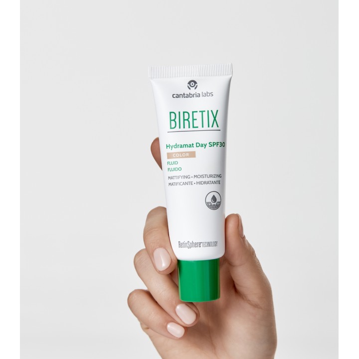 Biretix Hydramat Day SPF 30 Color - Fluido con Color para Piel Grasa | Farmacia Lisboa