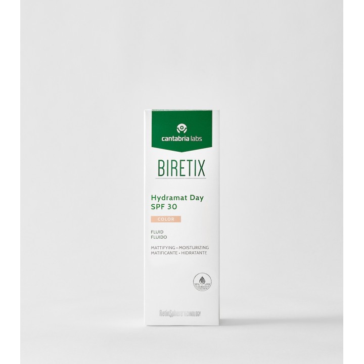 Biretix Hydramat Day SPF 30 Color - Fluido con Color para Piel Grasa | Farmacia Lisboa