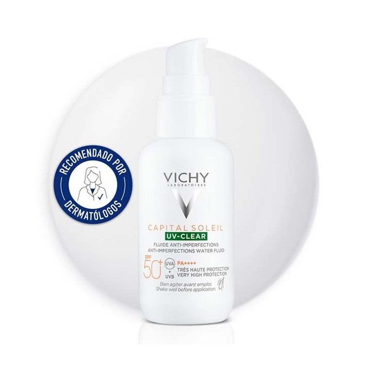 Vichy UV-CLEAR SPF 50+ | Protector Solar para Piel con Imperfecciones | Farmacia Lisboa