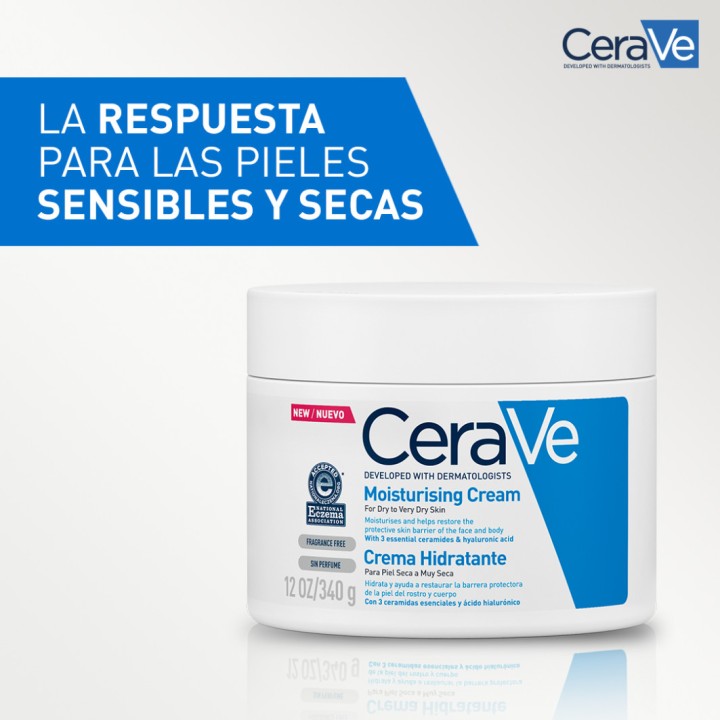Comprar CeraVe Crema Hidratante 340 g - Hidratación 24h al mejor preci