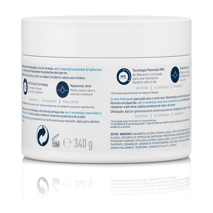 Comprar CeraVe Crema Hidratante 340 g - Hidratación 24h al mejor preci