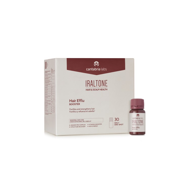 Iraltone Hair Efflu Booster 30 viales bebibles para frenar la caída capilar estacional