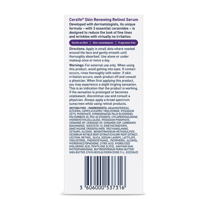 CeraVe Sérum de Retinol 30 ml – Retinol suave para mejorar textura y arrugas