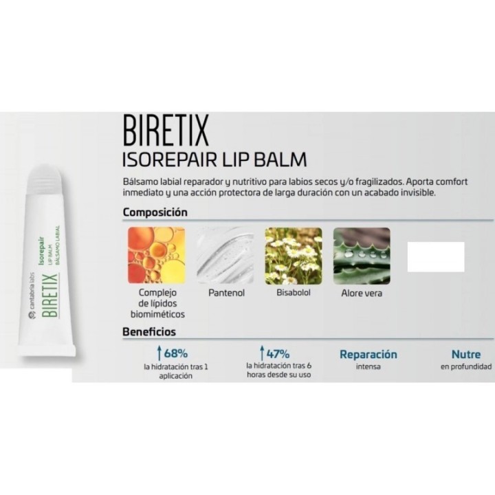 Biretix Isorepair Lip Balm 10 ml | Cuidado labial en tratamientos antiacné