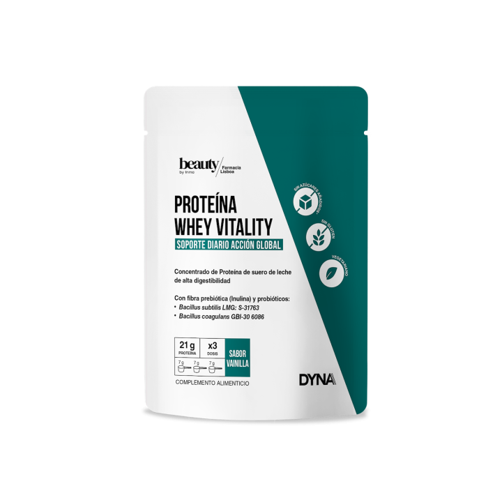 Proteína Whey Vitality 500g Sabor VAINILLA - Suplemento en Polvo Proteico con Fibra y Probioticos