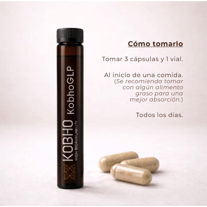 KobhoGLP 90 cápsulas + 30 viales para adelgazar - controla el apetito y el metabolismo