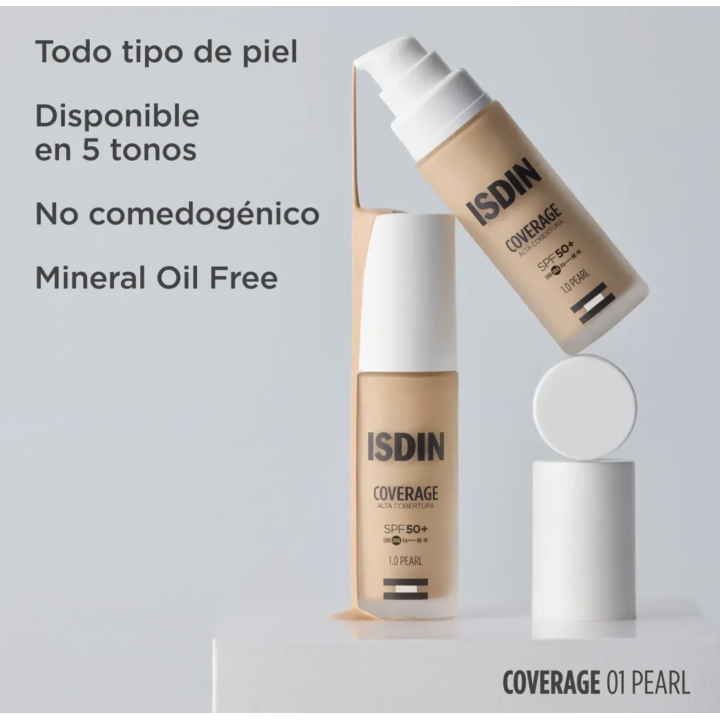 ISDIN Coverage SPF50+ 1.0 Pearl | Maquillaje + Protección |Farmacia Lisboa