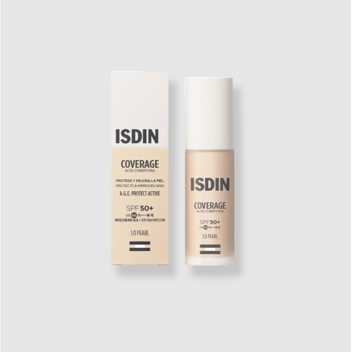 ISDIN Coverage SPF50+ 1.0 Pearl: maquillaje con protección solar para piel muy clara