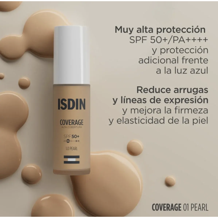 ISDIN Coverage SPF50+ 1.0 Pearl | Maquillaje + Protección |Farmacia Lisboa
