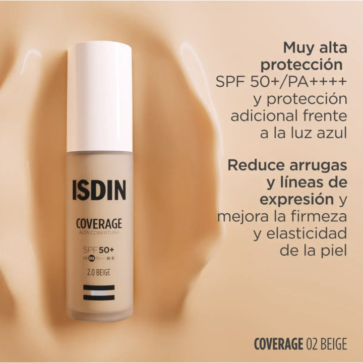 ISDIN Coverage SPF50+ 2.0 Beige | Maquillaje solar |Farmacia Lisboa