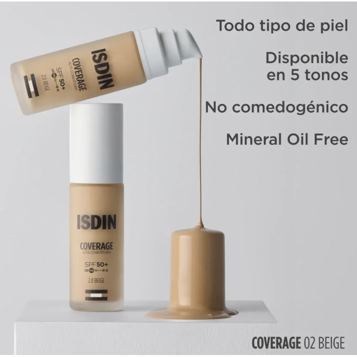 ISDIN Coverage SPF50+ 2.0 Beige | Maquillaje solar |Farmacia Lisboa