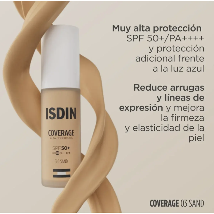 ISDIN Coverage SPF50+ 3.0 Sand | Maquillaje + Protección |Farmacia Lisboa