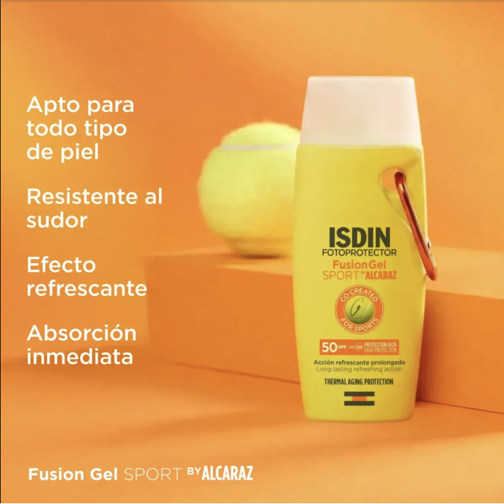 Fusion Gel SPORT ISDIN SPF 50 100 ml: protector solar deporte