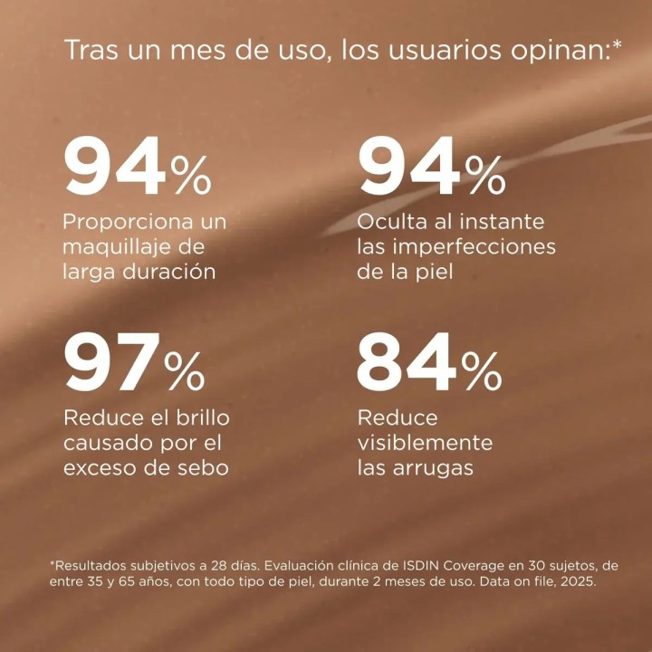 ISDIN Coverage SPF50+ 5.0 Bronze: maquillaje con protección solar para piel Morena