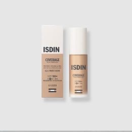 ISDIN Coverage SPF50+ 4.0 Golden: maquillaje con protección solar para piel media a oscura