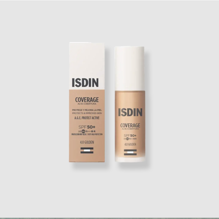 ISDIN Coverage SPF50+ 4.0 Golden: maquillaje con protección solar para piel media a oscura