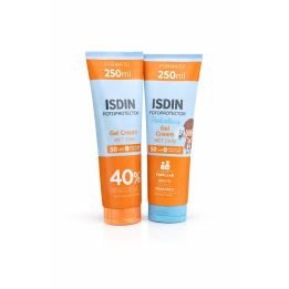 Fotoproteccion ISDIN SPF50+ Pack Familiar Gel Cream 250ml + Gel Cream Pediatrico wet skin