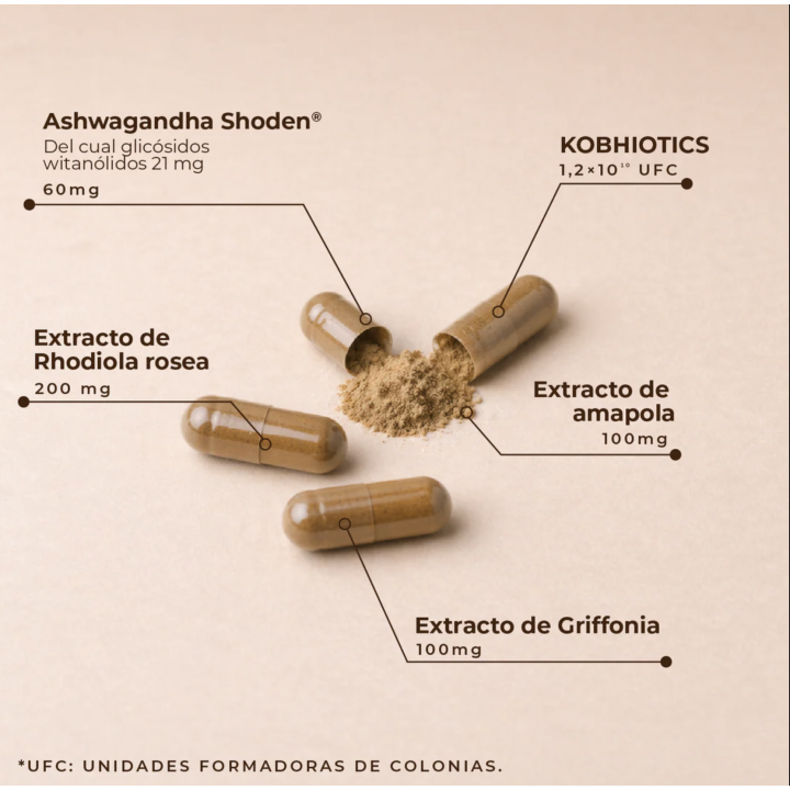 KobhoCALM 60 Cápsulas Antiestrés |Farmacia Lisboa