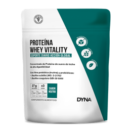 Beauty Dyna Proteína Whey Vitality 500g Sabor NEUTRO - Suplemento con proteína, fibra prebiótica y probióticos