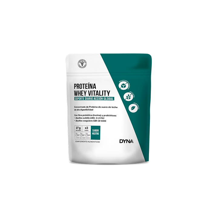 Beauty Dyna Proteína Whey Vitality 500g Sabor NEUTRO - Suplemento con proteína, fibra prebiótica y probióticos