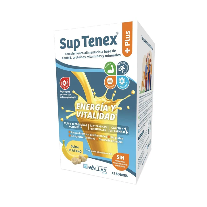 Sup Tenex Plus Wallax 15 Sobres Proteínas Sabor Plátano |Farmacia Lisboa
