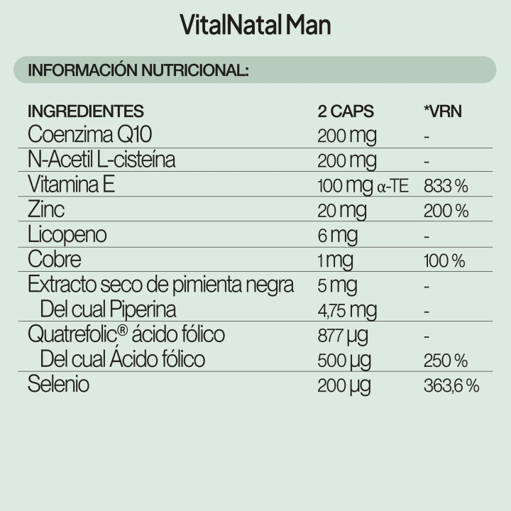 Comprar VitalNatal Man IVB 60 caps  - optimiza la salud reproductiva e
