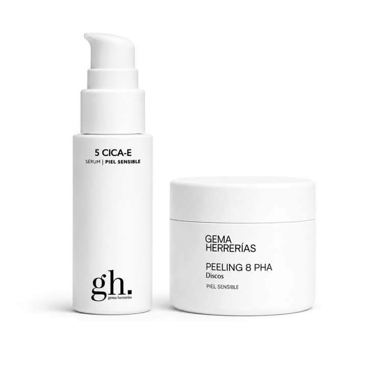 Oferta Productos GH, protocolo piel sensible con discos peeling y serum para piel sensible con 25% dto