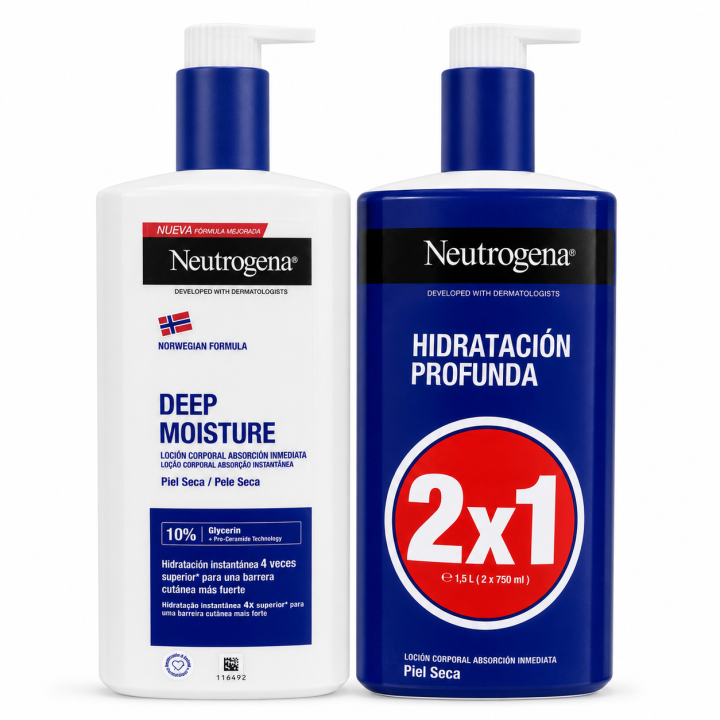 Neutrogena Crema Corporal Hidratación profunda Pack 2x1 2 envases