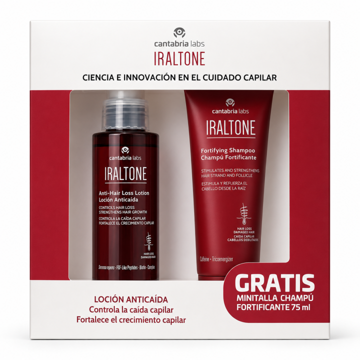 Compra Pack Iraltone Loción Anticaída + Champú 75ml de Regalo | Farmacia Lisboa
