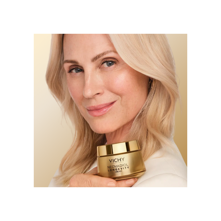 Efecto redensificante y firmeza en rostro de piel madura con Vichy Neovadiol Longevity Crema Voluminizadora 50 ml