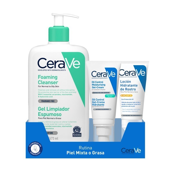 Pack Ceravé de Rutina facial completa para piel mixta |Farmacia Lisboa
