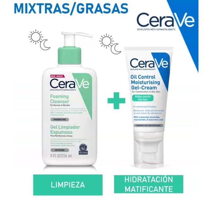 Ceravé Pack piel grasa: controla el sebo y matifica |Farmacia Lisboa