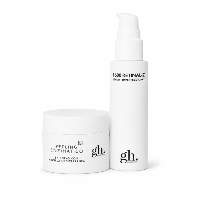 GH Pack Renovador Antiimperfecciones: 1600 Retinal-Z + Peeling Mascarilla de Arcilla Mediterránea + REGALO! Gema Herrerías